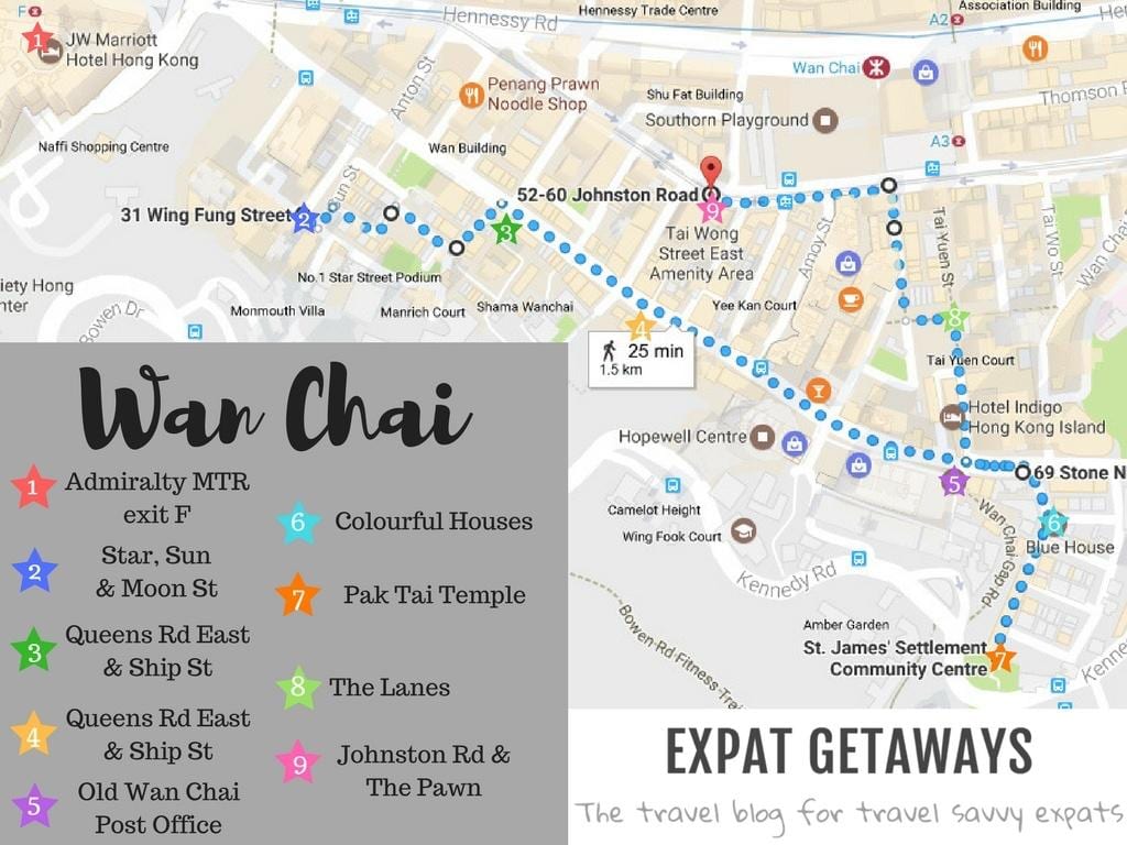 નકશો Wanchai હોંગ કોંગ