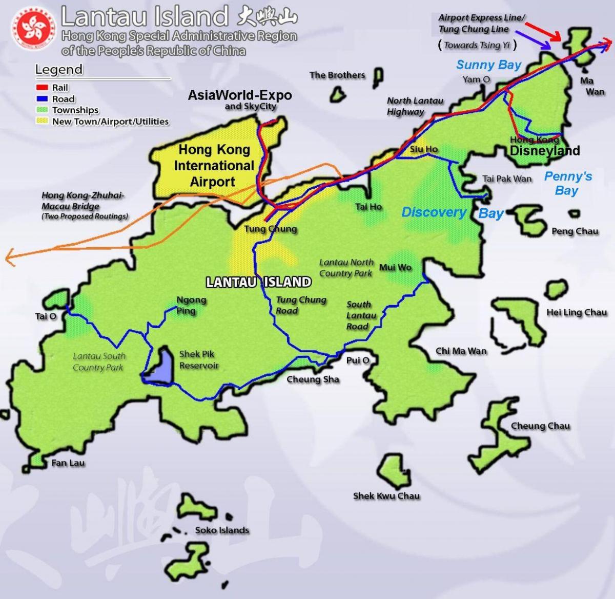 Lantau ટાપુ હોંગ કોંગ નકશો