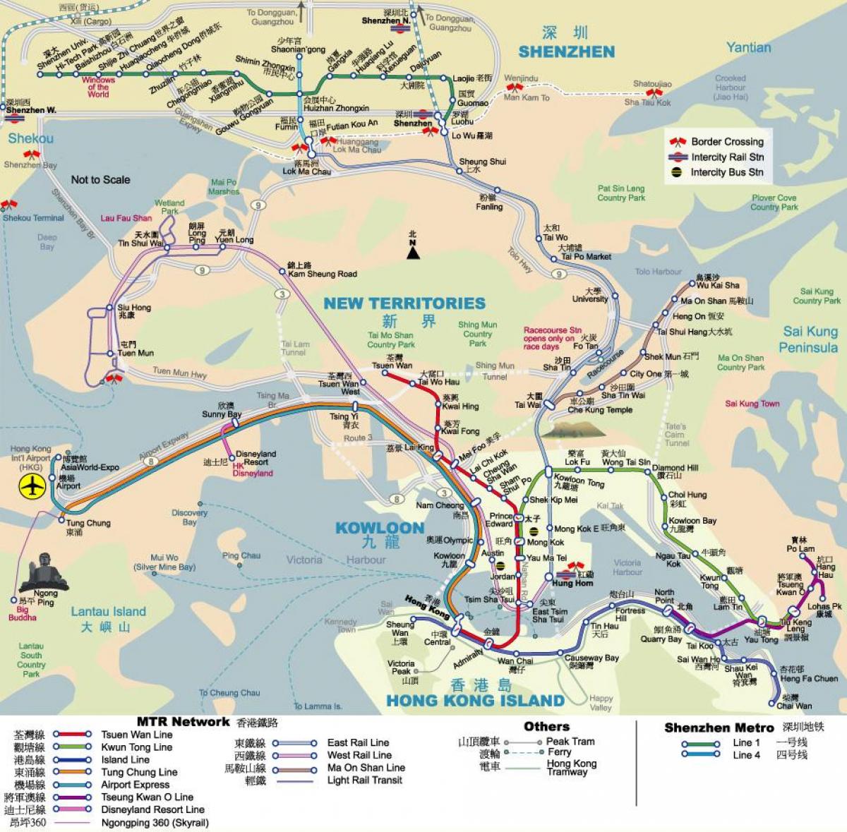 MTR નકશો હોંગ કોંગ