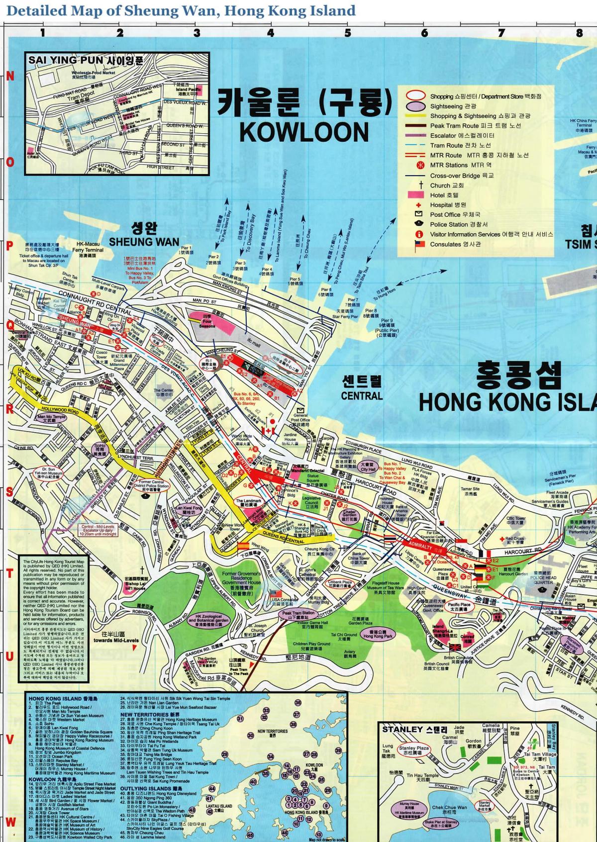 નકશો Sheung વાન હોંગ કોંગ