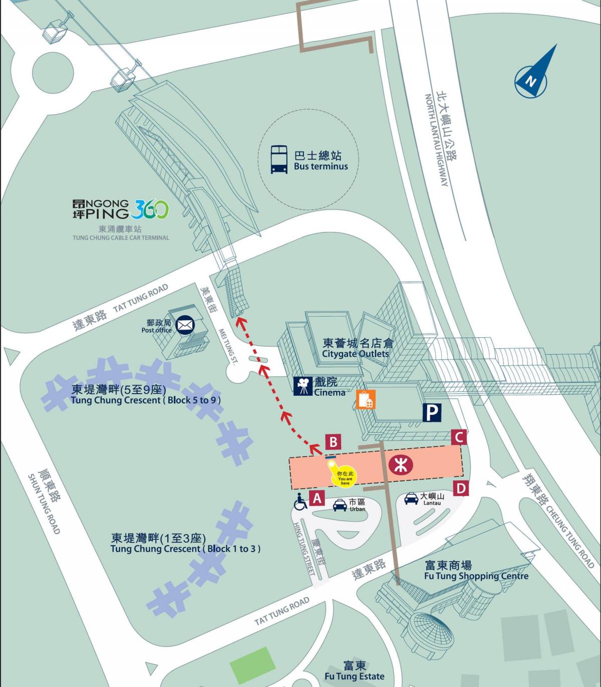 તુંગ ચુંગ વાક્ય MTR નકશો