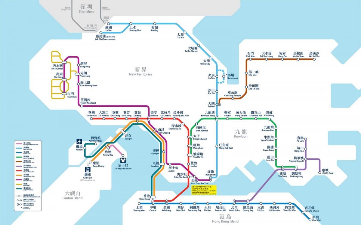 HK ટ્રેન નકશો