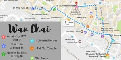 નકશો Wanchai હોંગ કોંગ