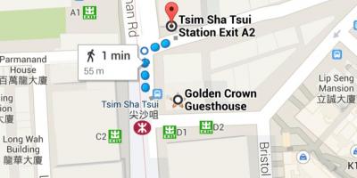 Tsim Sha ત્યસુઈ MTR સ્ટેશન નકશો