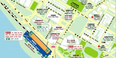 Tsuen વાન વેસ્ટ સ્ટેશન નકશો